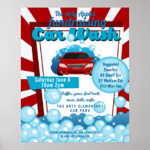 carwash fundraiser school PTO PTA charity poster