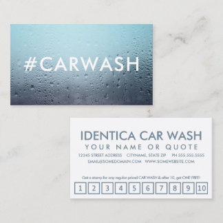 #CARWASH hashtag loyalty punch card
