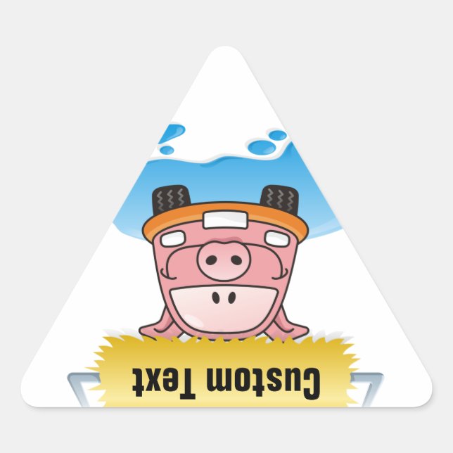 Carwash Pig Triangle Sticker (Front)