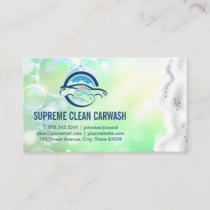 Carwash Soap Bubbles Cleaning Business Card