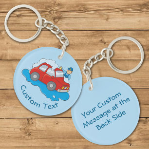 Carwashing Man Keychain