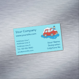 Carwashing Man Magnetic Business Card