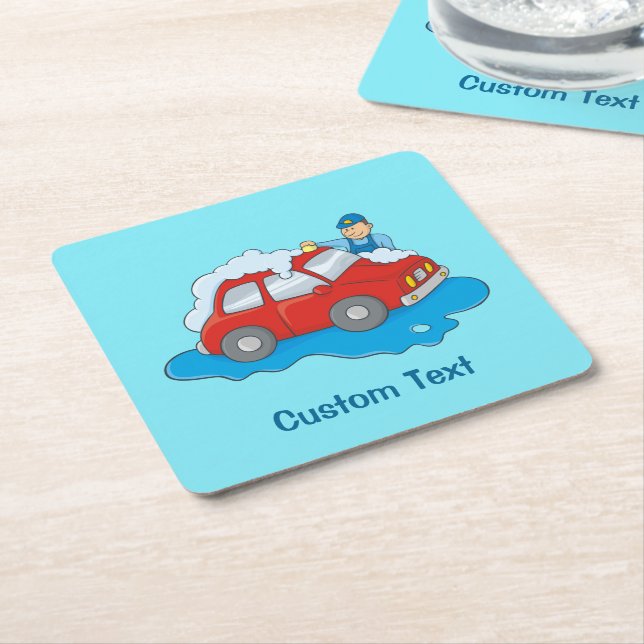 Carwashing Man Paper Coaster (Angled)