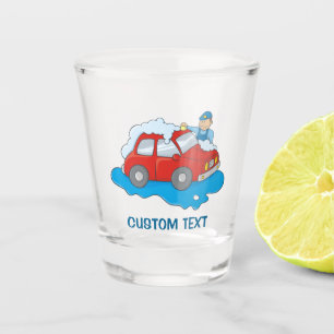 Carwashing Man Shot Glass