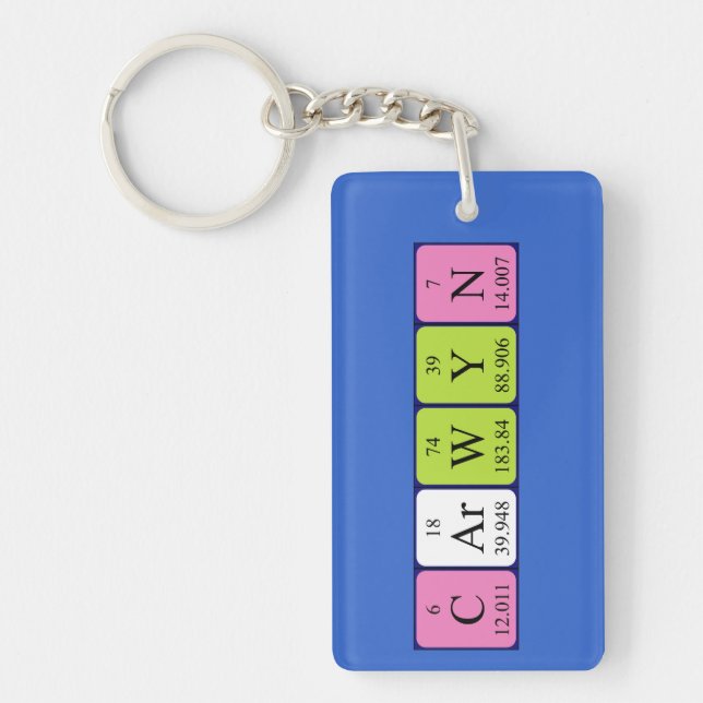 Carwyn periodic table name keyring (Front)