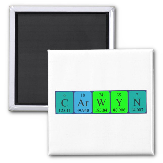 Carwyn periodic table name magnet (Front)