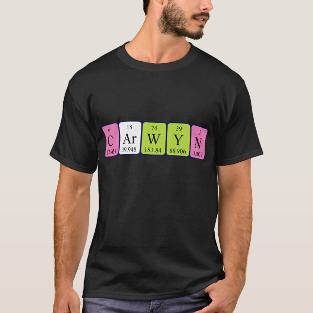 Carwyn periodic table name shirt (Front)
