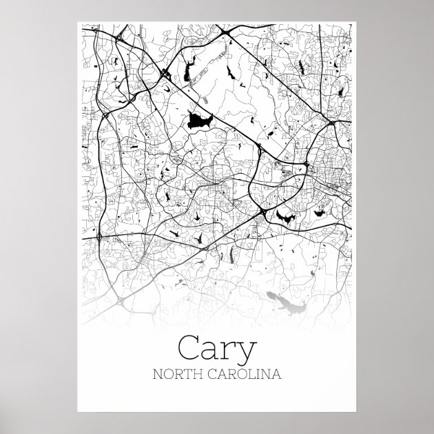 Cary Map North Carolina City Map Poster Zazzle Cary Map North Carolina City Map Poster Kmk 8byvr 630 