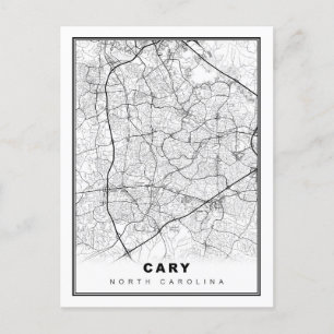 Cary Map Postcard