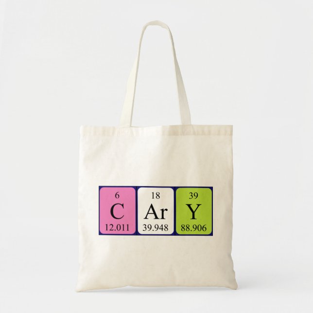 Cary periodic table name tote bag (Front)