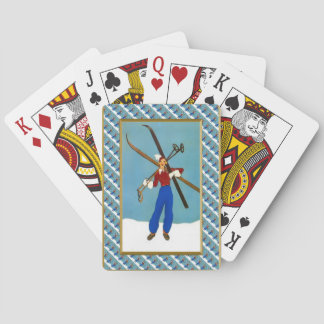 Carying the skis playing cards