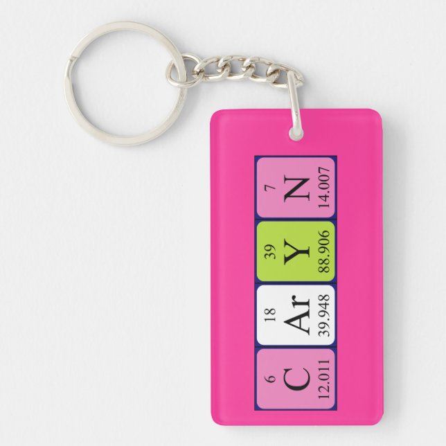 Caryn periodic table name keyring (Front)