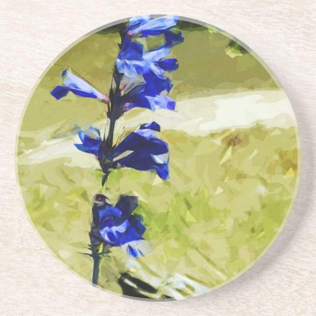 Carys Beardtongue Flower Abstract Impressionism Coaster (Front)