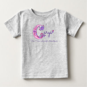 Carys girls C name meaning monogram shirt