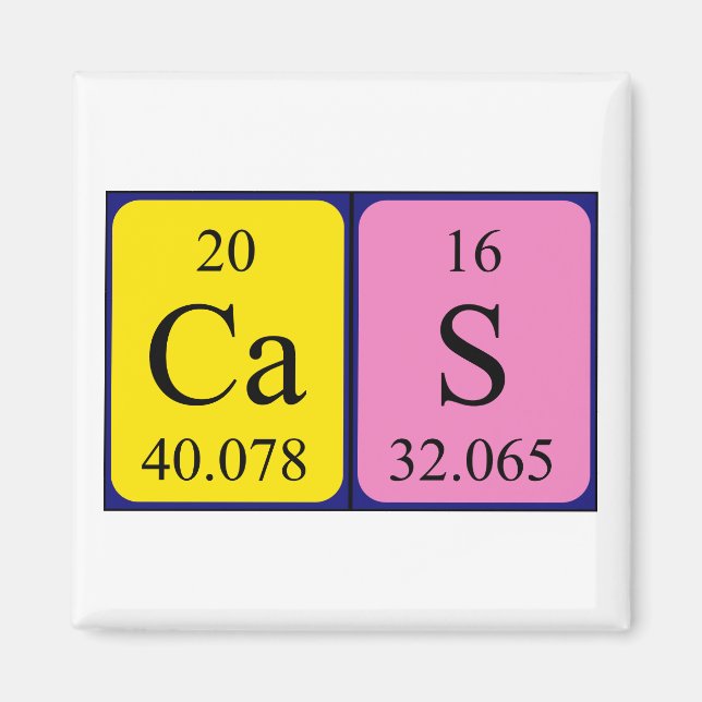Cas periodic table name magnet (Front)