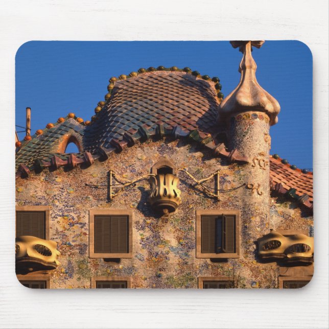 Casa Batilo, Gaudi Architecture, Barcelona, Mouse Mat (Front)