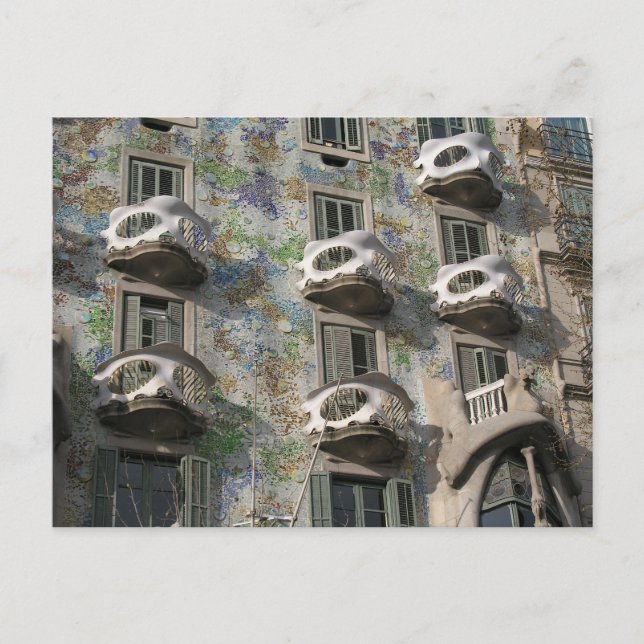 Casa Batlló in Barcelona by Antoni Gaudí Postcard (Front)