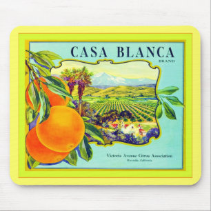 Casa Blanca Brand Oranges ~ Vintage Fruit Crate Mouse Mat
