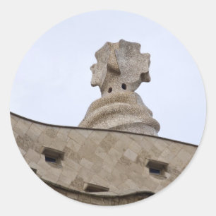 casa mila barcelona classic round sticker