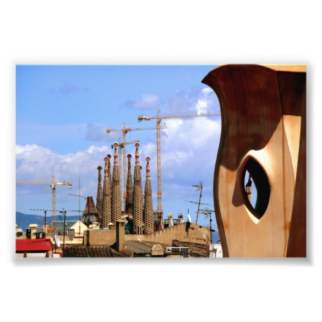 Casa Mila Sagrada Familia Barcelona Spain Photo Print (Front)