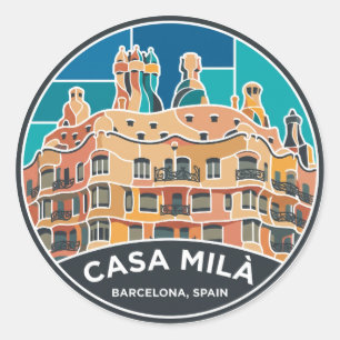 Casa Milà Spain Classic Round Sticker