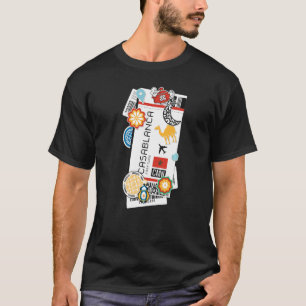 Casablanca Air Ticket Boarding Pass Plane Morroco T-Shirt