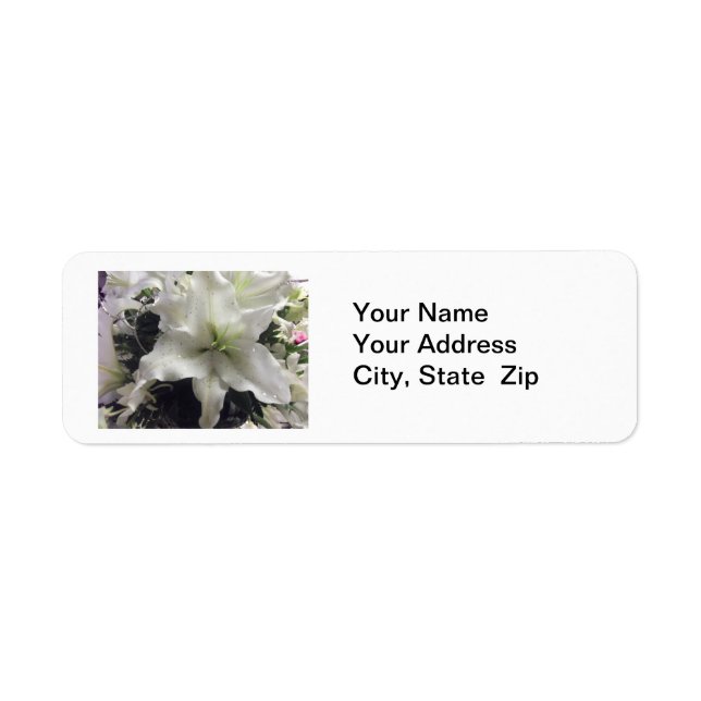 Casablanca Lily Flower Return Address Label (Front)
