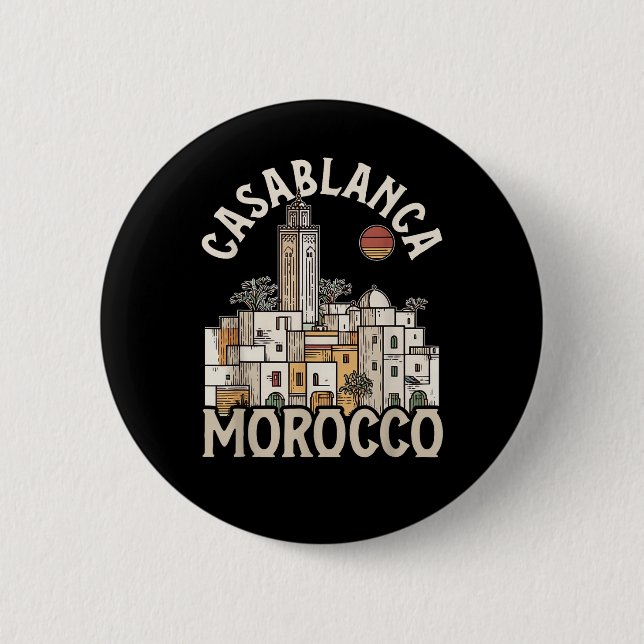 casablanca morocco  6 cm round badge (Front)