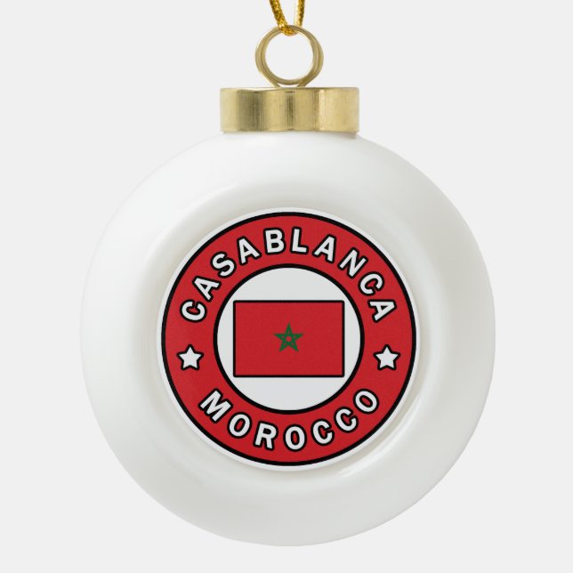 Casablanca Morocco Ceramic Ball Christmas Ornament (Front)