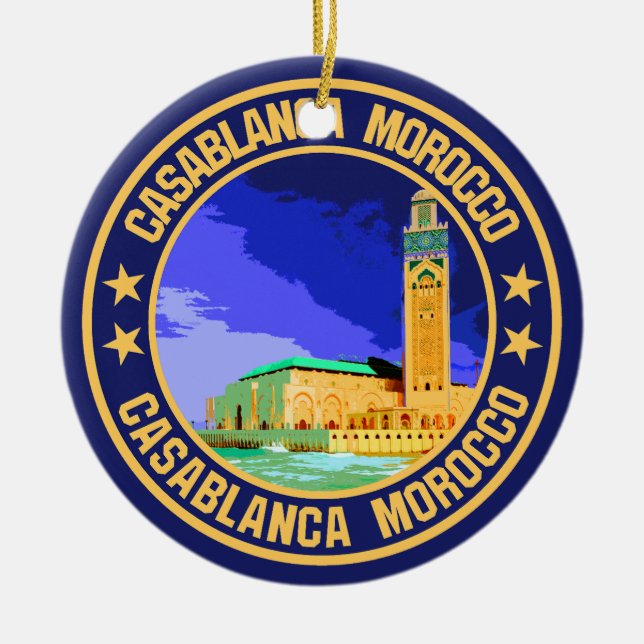 Casablanca Morocco                                 Ceramic Tree Decoration (Front)