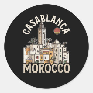 casablanca morocco  classic round sticker