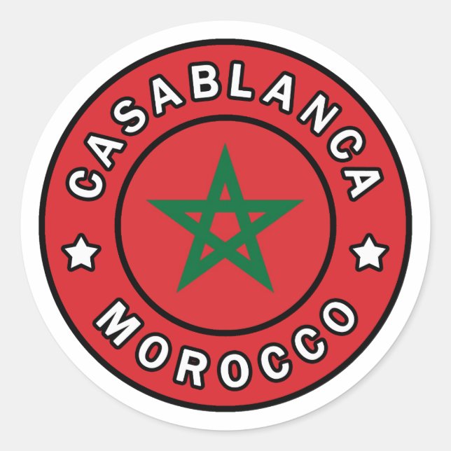 Casablanca Morocco Classic Round Sticker (Front)