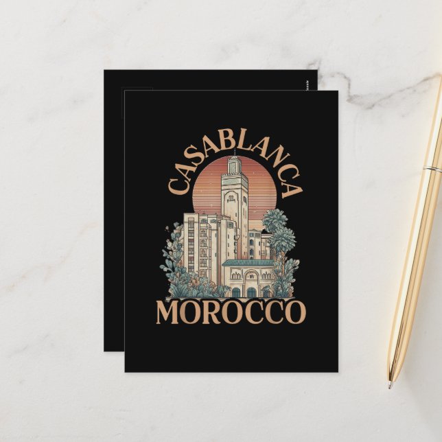 casablanca morocco holiday postcard (Front/Back In Situ)