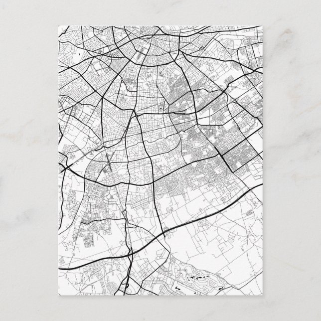 Casablanca Morocco Map Postcard (Front)