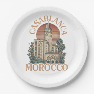 casablanca morocco paper plate