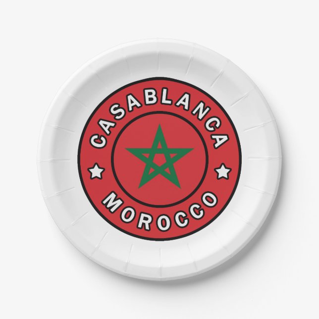 Casablanca Morocco Paper Plate (Front)