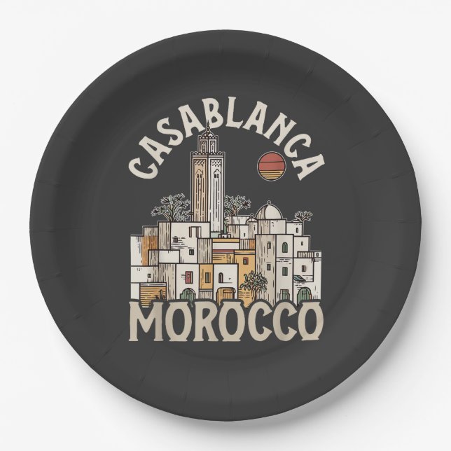 casablanca morocco  paper plate (Front)