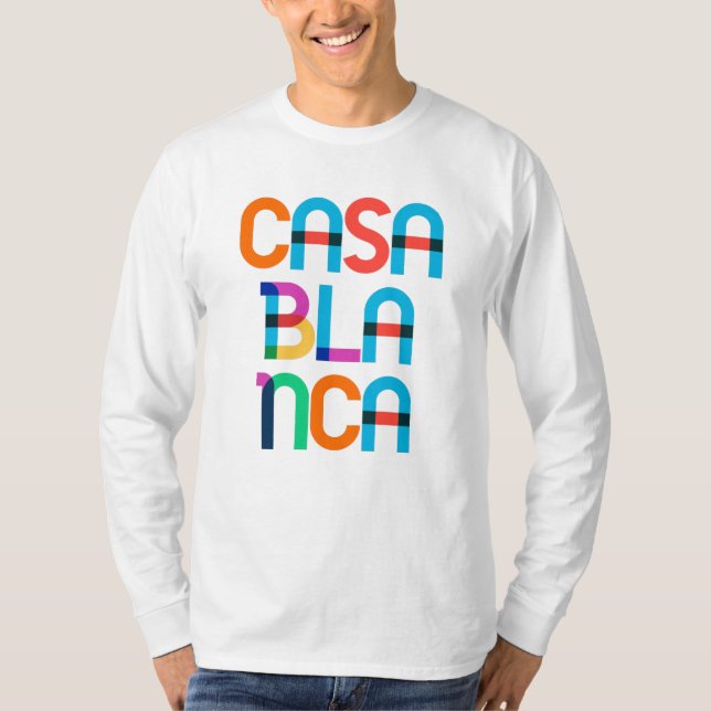 Casablanca Morocco Pop Art Letters T-Shirt (Front)