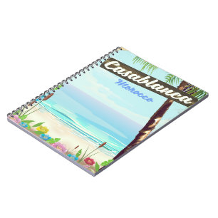 Casablanca Morocco, romantic vintage poster Notebook