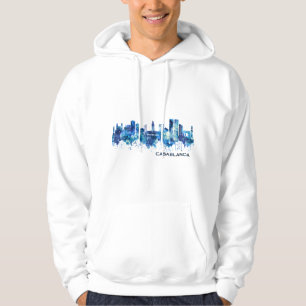Casablanca Morocco Skyline Blue Hoodie