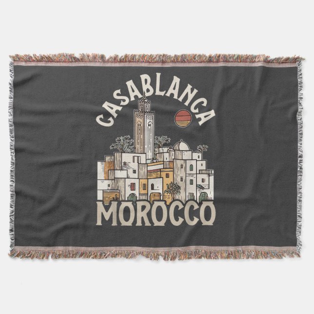 casablanca morocco  throw blanket (Front)
