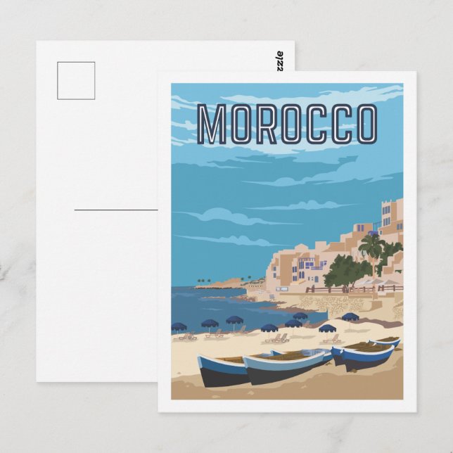 Casablanca Morocco Travel Place Illustration Postcard (Front/Back)