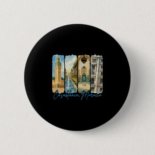 Casablanca Morocco Traveling Trip Brushstroke Souv 6 Cm Round Badge