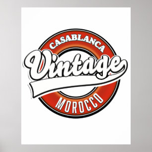 Casablanca Morocco Vintage logo Poster