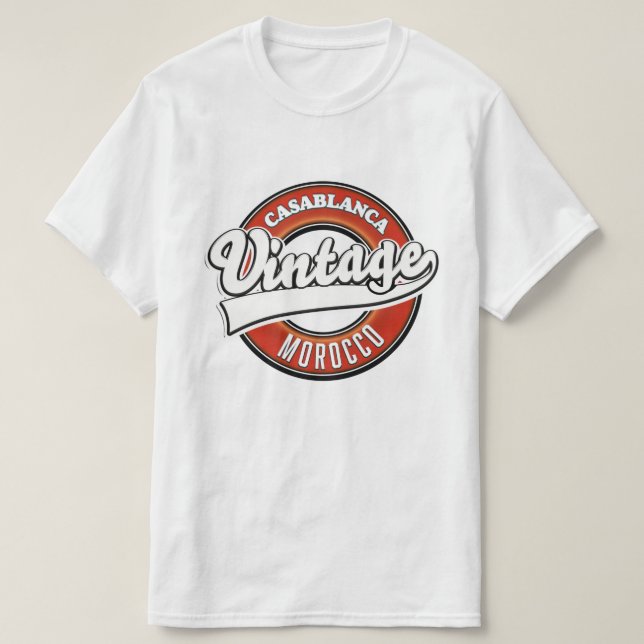 Casablanca Morocco Vintage logo T-Shirt (Design Front)