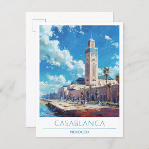 Casablanca Morocco Vintage Travel Postcard