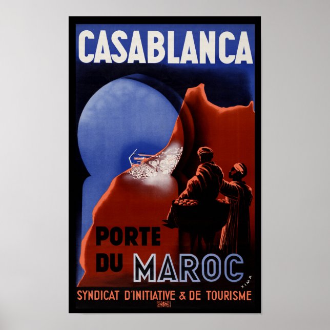 Casablanca Pore Du Maroc Travel Poster (Front)