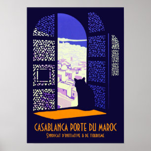 Casablanca porte du Maroc vintage travel  CC0717 Poster