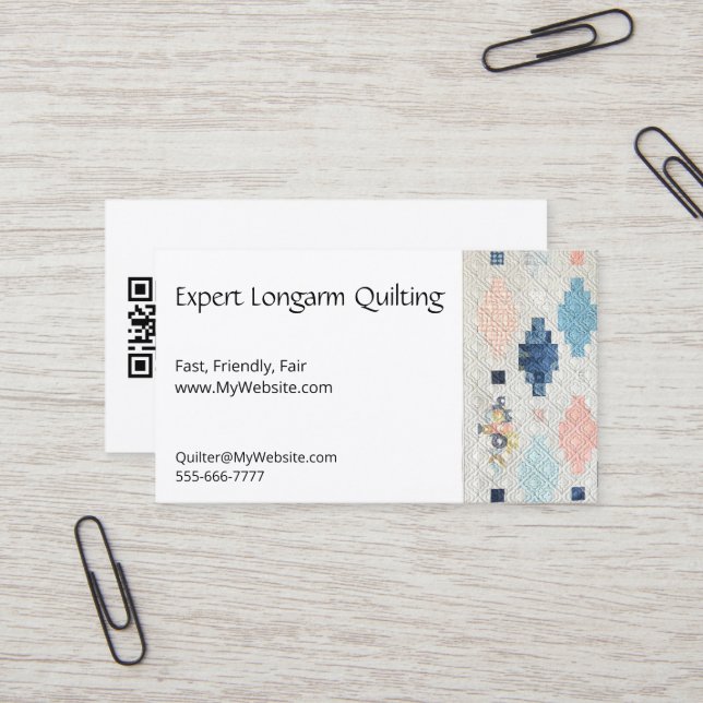 Casablanca Quilt Fully Customisable Biz Cards (Front/Back In Situ)
