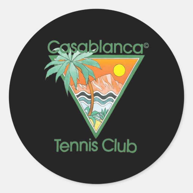 Casablanca Tennis Club Classic Round Sticker (Front)